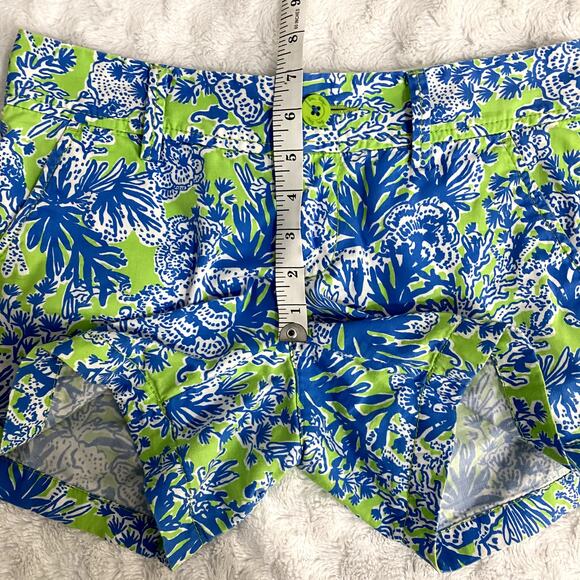 Lilly Pulitzer Limeade Biggest Fan Cotton Preppy The Callahan Shorts 0 - Picture 6 of 7
